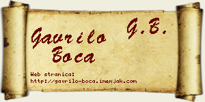 Gavrilo Boca vizit kartica
